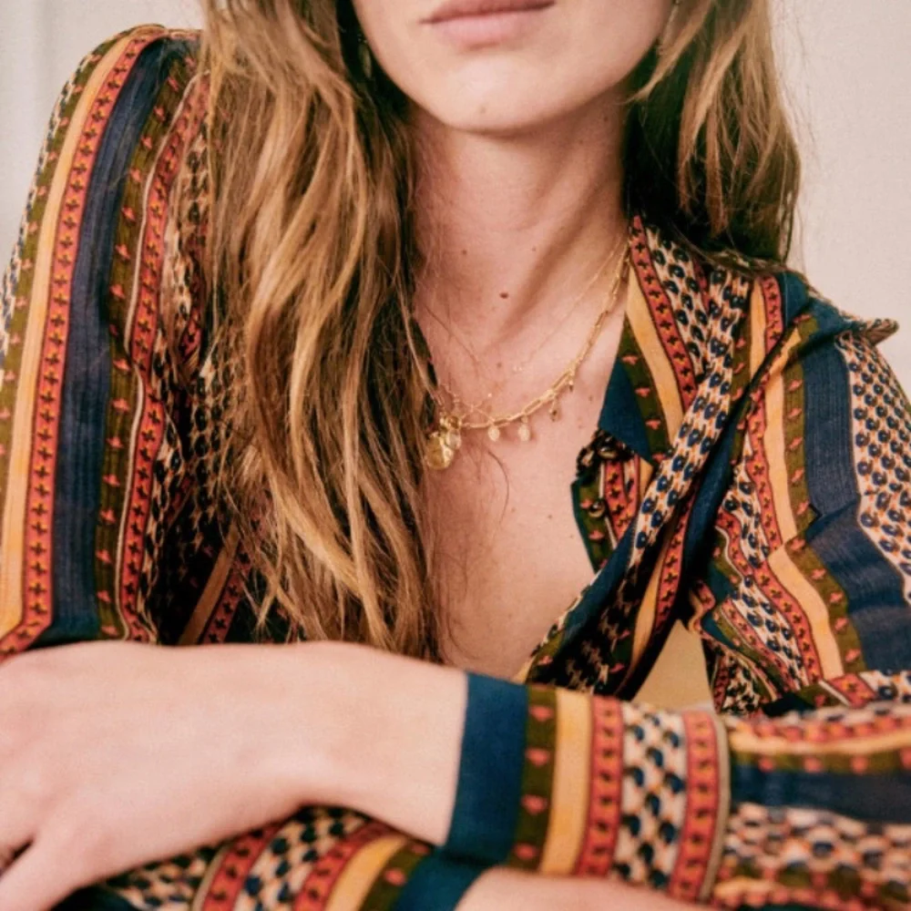 Sezane Multicolor Striped Button Down Shirt - Picture 2 of 6